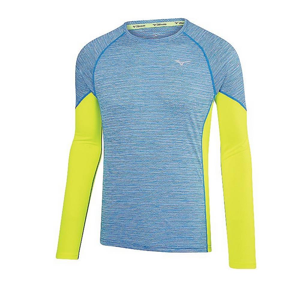 Sudaderas Mizuno Alpha Long Sleeve Hombre Azules/Amarillo Comprar DNHB-42790